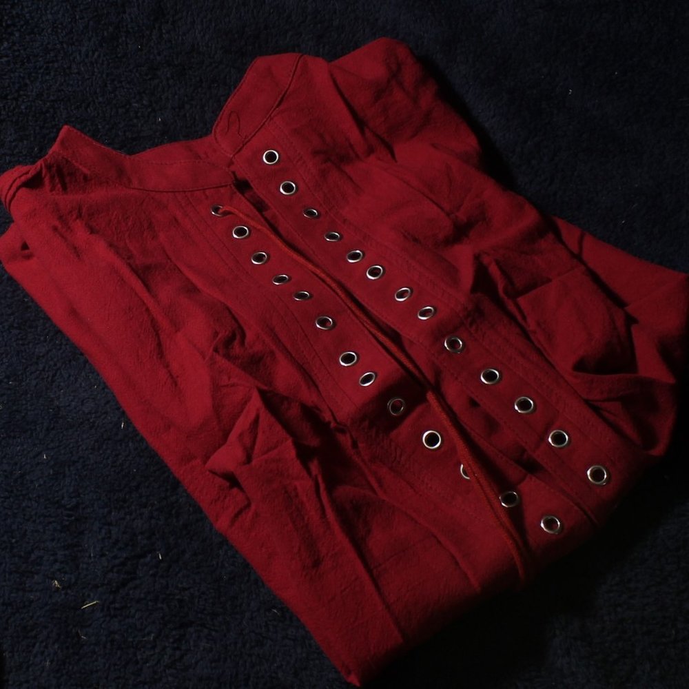 Men's Red Button-Up Shirt